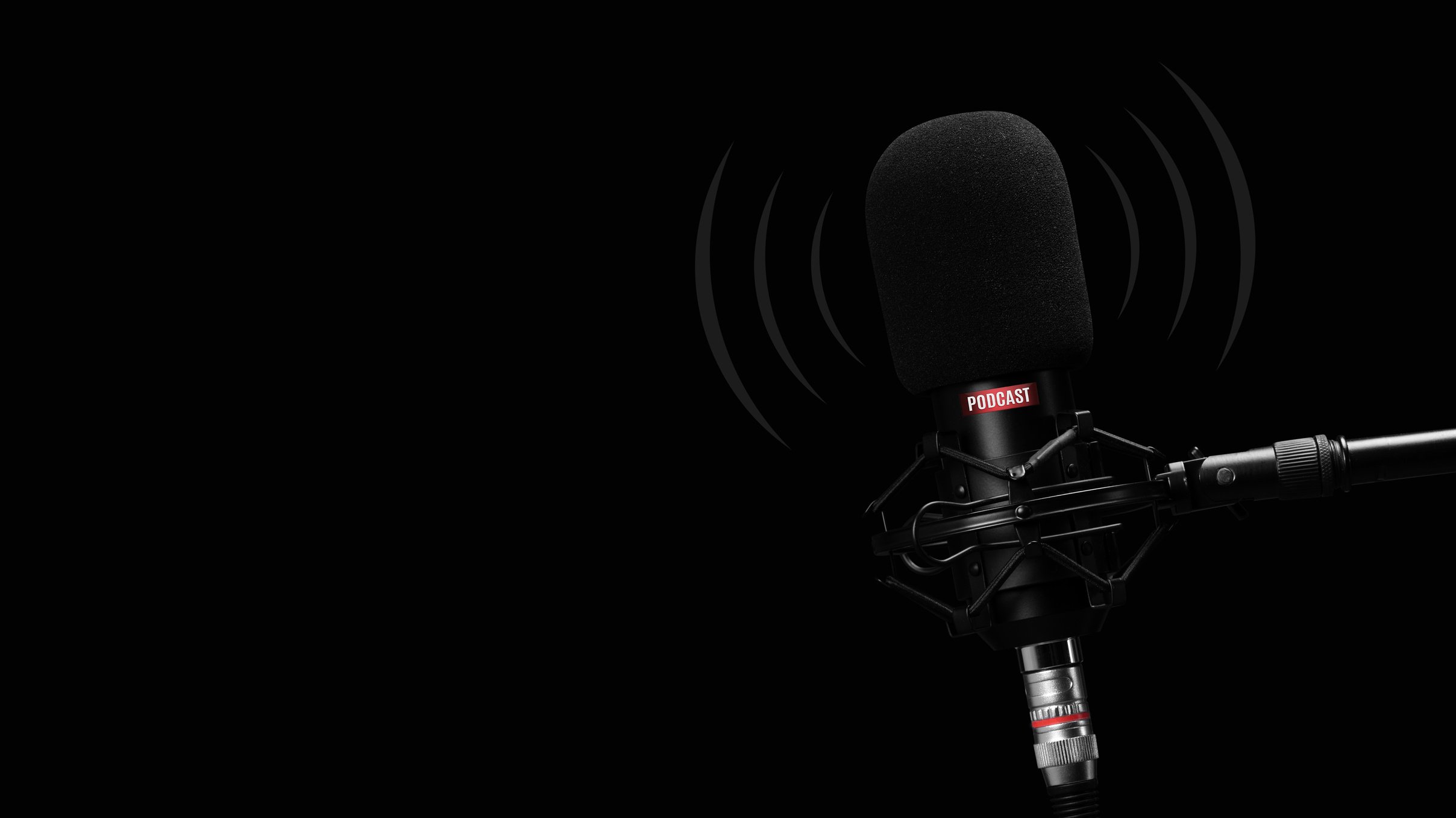 microphone for recording podcasts over black background